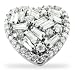 Sterling Silver 1.6 CTW Heart Shaped CZ Cluster Ring