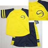 NIKE（ナイキ）ユニホーム風カットソー＆ハーフパンツ上下セット（イエロー×ネイビー） [Baby Product]