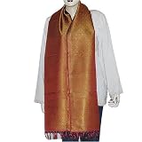 Maroon and Golden Fashion Scarf Women Dress Silk Clothes From India 22 x 72