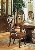 Set of 2 Dining Arm Chairs Cherry Finish