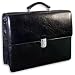 Jack Georges Sienna Black Briefcase Triple Gusset Flap - JG-BK7423