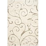 Safavieh Florida Shag Collection SG455-1113 Cream and Beige Shag Square Area Rug, 6-Feet 7-Inch Square