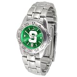 Michigan State Spartans NCAA AnoChrome Sport Ladies Watch (Metal Band)