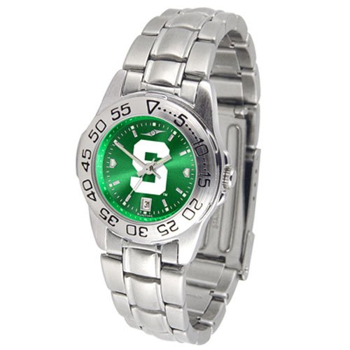 Michigan State Spartans NCAA AnoChrome Sport Ladies Watch (Metal Band)