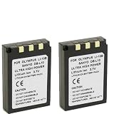 OLYMPUS Li-10B / LI-12B Equivalent Replacement Li Ion Battery 2-Pack For Select Stylus FE & C Series Digital Cameras