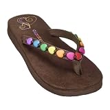 Girl's Xhilaration Felicia Embellished Thong Flip-Flops - Brown