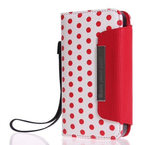 3# Colorful Polka Dot Wallet Flip Case Pouch Cover for Iphone for Iphone 5
