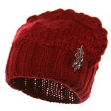 Heavy Knit Hat-Dark Red