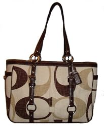 Coach Purse Handbag Gallon Tote Chocolate Multi 13810