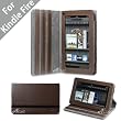 Acase Premium Micro Fiber Leather Case with built-in Stand for Kindle Fire Full Color 7" Multi-touch Display, Wifi (Brown)