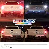 LEDGlow 60 Inch Red Tailgate LED Light Bar with White Reverse Lights