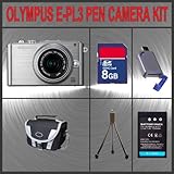 Olympus PEN E-PL3 Digital Camera (Silver) W/14-42mm Lens + Huge Accessories ....
