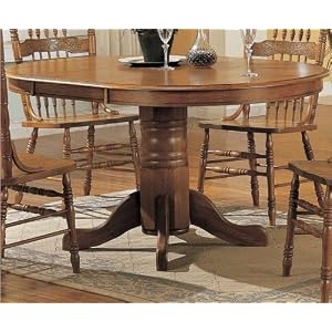 Mackinaw Oval Dining Table with Leaf Extension in Light Oak by Coaster