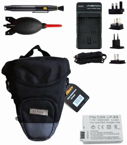 Accessory Kit for the Canon EOS Rebel T5i + Velsey Deluxe Zoom Bag + Giotto's Air Blower + Lens Cleaning System + LP-E8 Battery + Charger