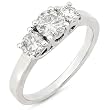 Three Stone Round Brilliant Diamond Ring 1.00ctw (HI/I1) in Platinum
