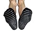 Non Slip Skid Socks with Grips, For Hospital Rehab, Yoga, Pilates, Barre, Traveling, Home Use, Black (Grey Grippy Lines) - Size L/XL, 2 Pairs