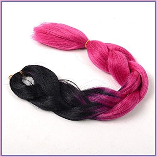 New Bee Hair(TM)1Pcs/Lot Kanekalon Ombre Rose Red Color Braiding Hair High Temperature Fiber Expression Braiding Hair 100g/Pcs Synthetic Braiding Hair Extension