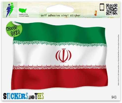 Iran Flag Vinyl Car Bumper Window Sticker 3" x 2"