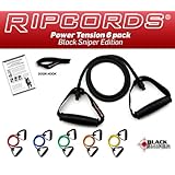 Ripcords Exercise Resistance Bands - Black Sniper Edition 6-pack Exercise Fitness Equipment