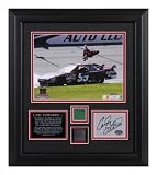 Mounted Memories Carl Edwards Auto Club 500 Autographed Framed Photo W/ Piece Of Race Used Tire