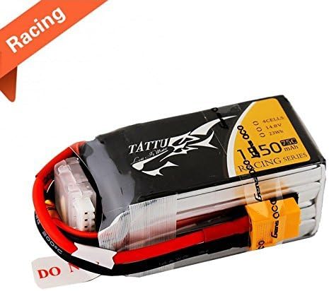 2 Pack Tattu 1550mAh 14.8V 75C 4S1P Lipo Battery Pack Racing for FPV Drone Racing