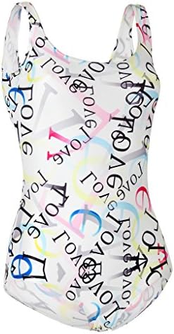 TITAN Word Love Digital Printed One Piece Swimwear Swimsuit