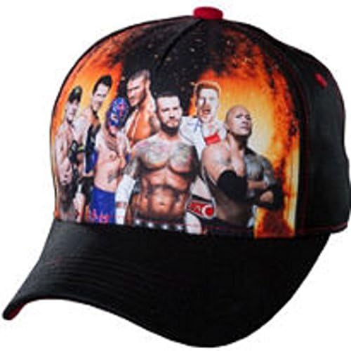WWE Superstars John Cena Rock Rey Mysterio Sheamus Orton Black Red Adjustable Hat