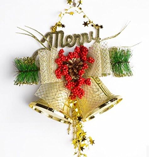 Large Chrismas Hanging Bells Christmas Tree Ornaments Housedoor/shopwindow Decorations with Red Berries