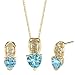 Jewelry : Dramatic Romance 2.00 cts Heart Shape Swiss Topaz Diamond Pendant Earrings Set 14Kt Yellow Gold