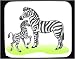 Decorated Mouse Pad with animals, striped, mother, baby, zebras