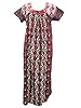 Boho Hippie Kaftan Dress Brown Floral Printed Long Caftan Maxi Dresses L