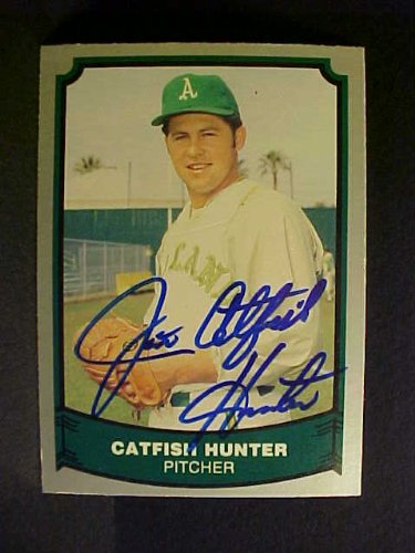 Jim Catfish Hunter Oakland Athletics #16 1988 Baseball Legends Signed Baseball Card
