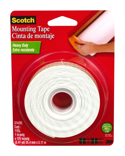 3M Scotch 314DC Heavy Duty Mounting Tape, 1 x 125-Inch