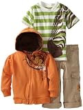 Nannette Boys 2-7 3 Piece Stripe Zebra French Terry Jacket Set