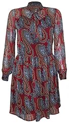 Full Length Summer Paisley Chiffon/Polyester Peasant Dress 