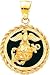 14K Gold Onyx US Marine EGA Pendant Military Charm