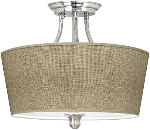 Burlap Print Tapered Drum Giclee Ceiling Light - Giclee Gallery