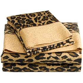 Regal 300 Thread-Count Leopard Print  Sheet Set