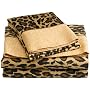 Regal 300 Thread-Count Leopard Print Twin Sheet Set, Brown