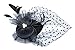 Womens Big Flower Mesh Feather on Hair Clip Headwear Fascinator