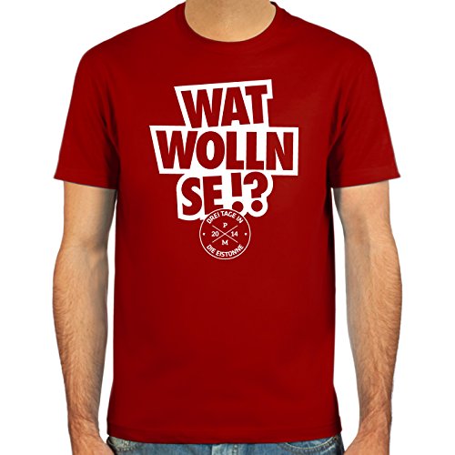 T-Shirt Per Mertesacker, “Wat wolln se!?” ::: Farbauswahl: skyblue, deepred, schwarz, oliv oder navy ::: Größen: S-XXL