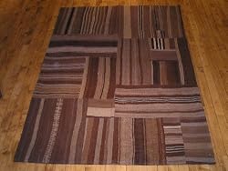 Handmade Turkish Parcha Kilim Rug 5'5"x8'