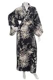 The Japanese Shop Black Silk Flower Kimono