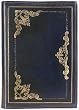 Luigi Gold Embossed Genuine Italian Leather Refillable Journal, Lined Pages, 6x8", Gift Boxed, Navy