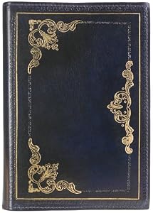 Luigi Gold Embossed Genuine Italian Leather Refillable Journal, Lined Pages, 6x8", Gift Boxed, Navy