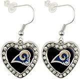 NFL St. Louis Rams Crystal Heart Earrings with Team Logo