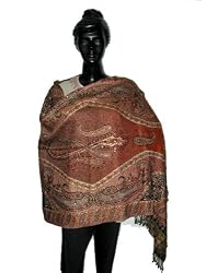 Sienna Color Pashmina Wraps and Shawls Stole Wool From Kashmir 72 X 28 Inches Free Shipping