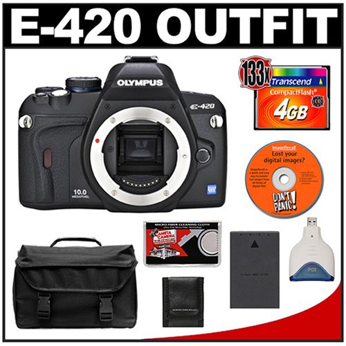 Olympus Evolt E-420 Digital SLR Camera + 4GB CompactFlash (CF) Card + BLS-1 Battery + Cameta Bonus Accessory Kit