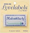 Blumenthal Lansing Iron-On Love Labels, Made with Love By, 4 Per Package