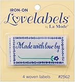 Blumenthal Lansing Iron-On Love Labels, Made with Love By, 4 Per Package